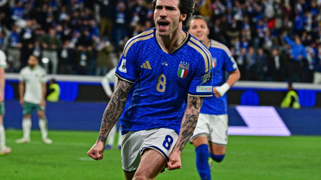 Die grosse Freude von Sandro Tonali nach seinem Schuss zum 1:0