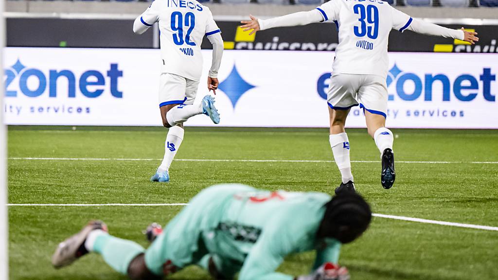 Sions Goalie Timothy Fayulu musste sich spät im Spiel doch noch geschlagen geben