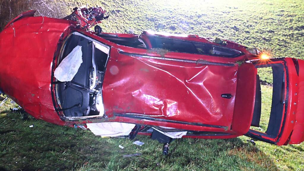Beim Selbstunfall in Roggliswil LU wurden zwei Personen erheblich verletzt.
