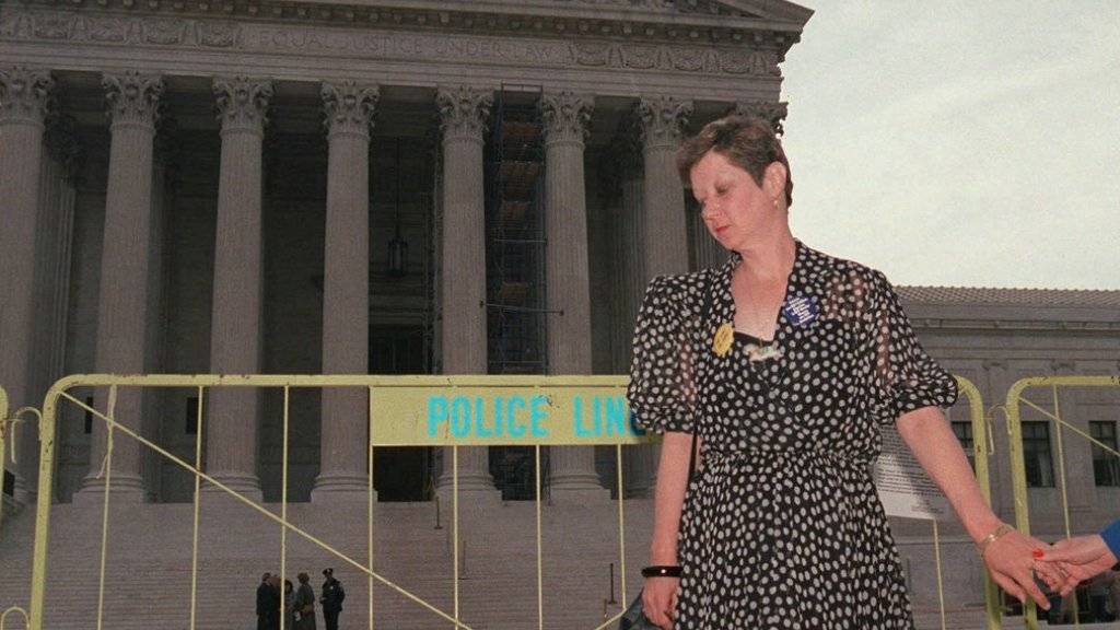Norma McCorvey vor dem Supreme Court in Washington am 26. April 1989. (Archivbild)