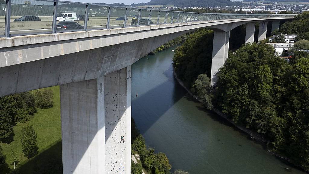 Berner Autobahnviadukt wird zur Kletteranlage