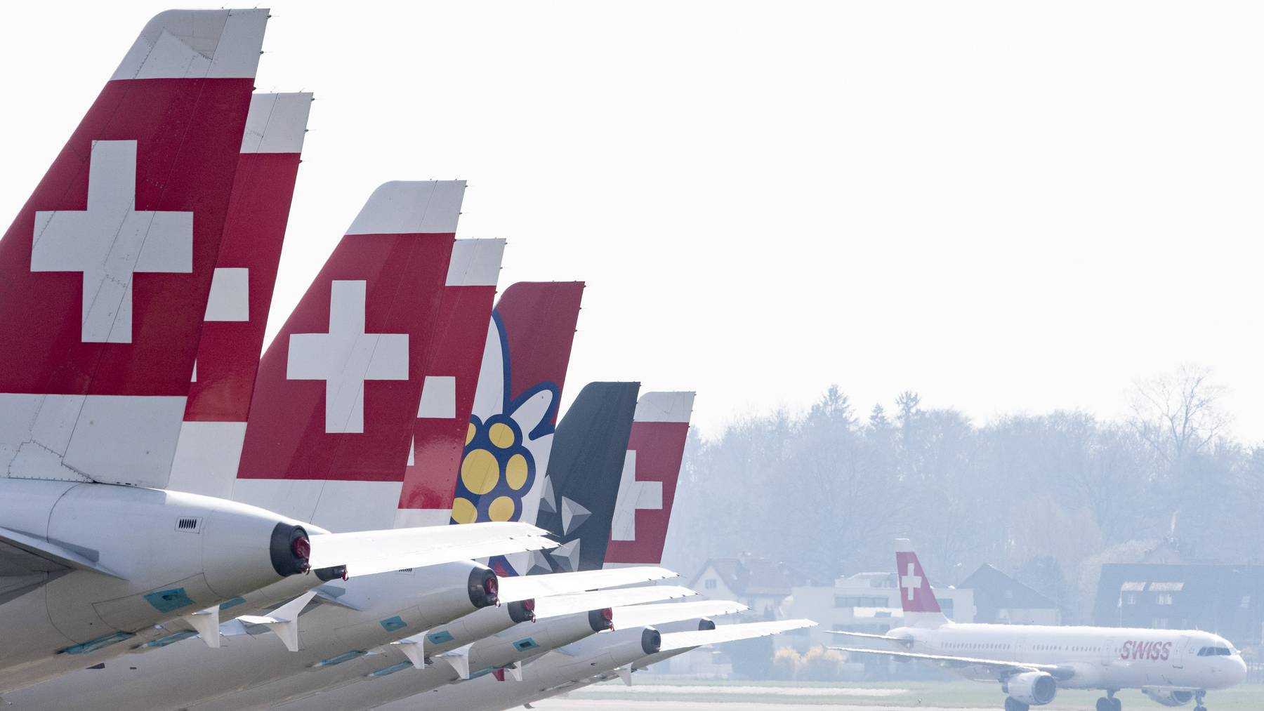 Derzeit bleibt die Flotte der Swiss weitgehend am Boden.