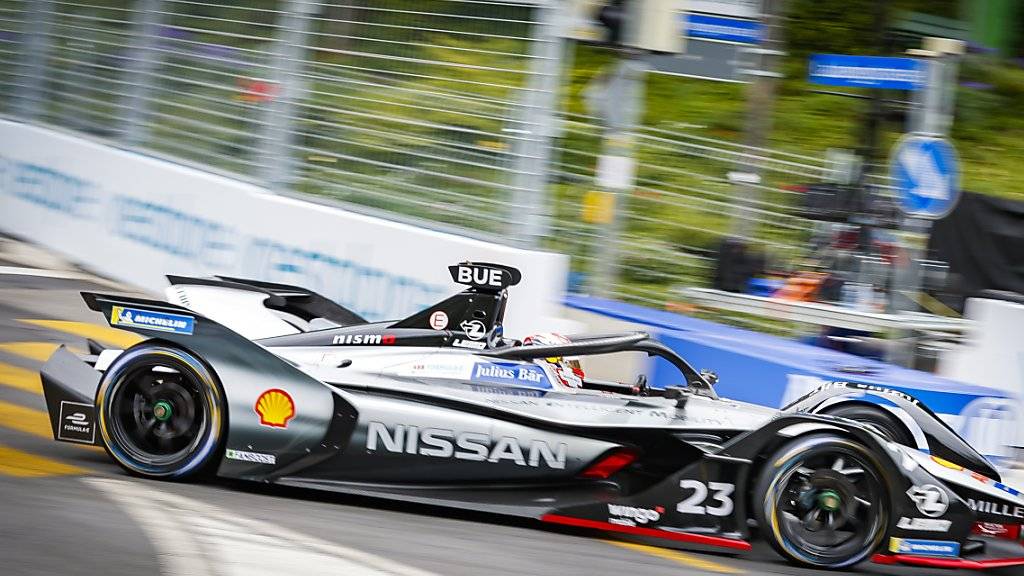 Der Schweizer Sebastien Buemi vom Team Nissan e.dams wahrend dem zweiten freien Training des Swiss E-Prix 2019 in Bern.