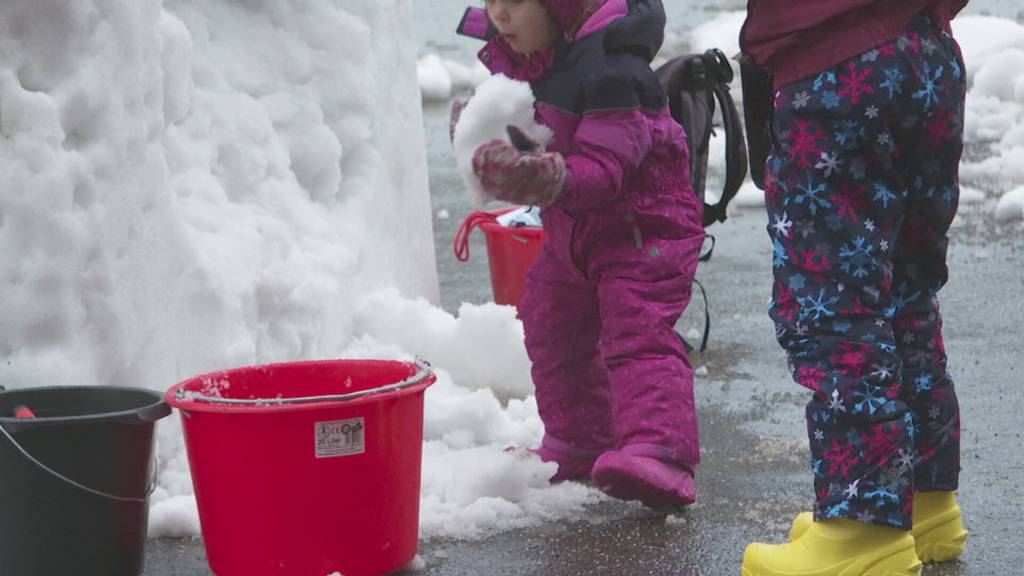 Mit herangeschafftem Schnee – Skulpturenfestival am Rorschacher Bodenseeufer