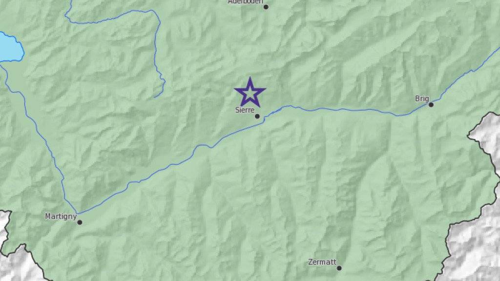 Nördlich von Siders im Kanton Wallis hat der Erdbebendienst die Erschütterungen gemessen (Bild Seismo ETHZ)