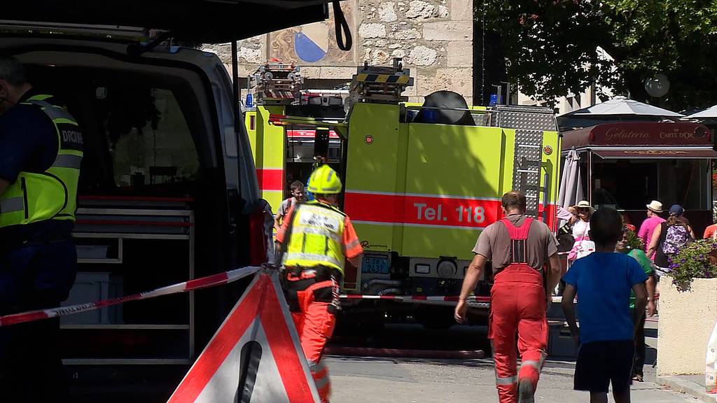 Flurbrand am Rheinfall: Feuerwehreinsatz in steilem Gelände