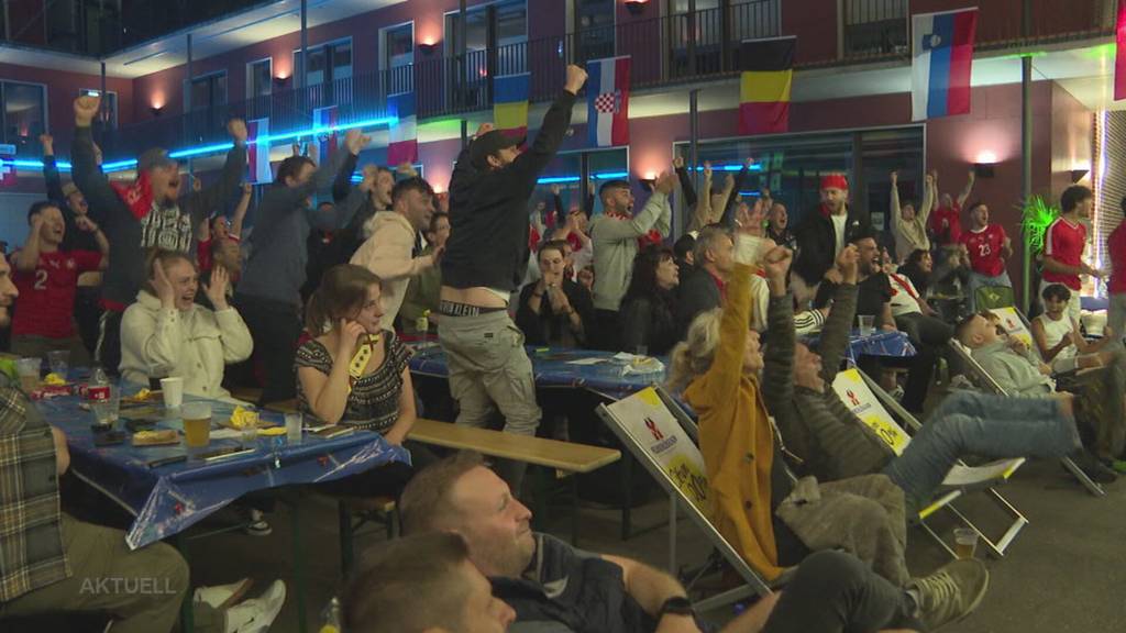 Fast die Sensation geschafft: Schweizer und Deutsche fieberten in Rheinfelden beim EM-Match mit