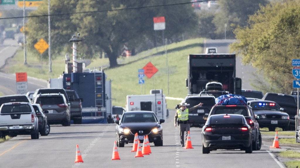Gesperrte Strasse nach der tödlichen Verfolgungsjagd in Round Rock nahe Austin.
