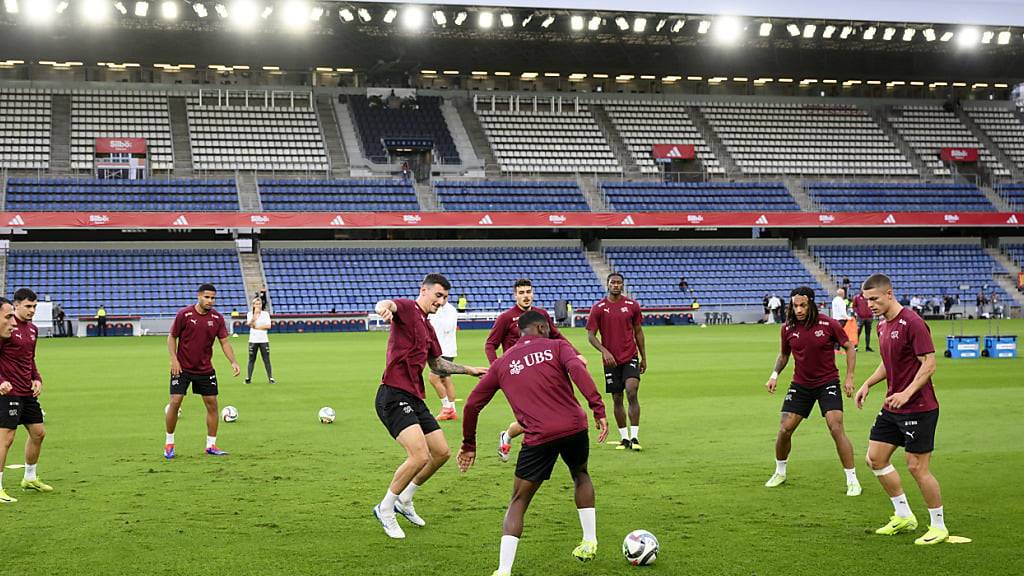 Die Schweizer Nationalspieler im Abschlusstraining auf Teneriffa