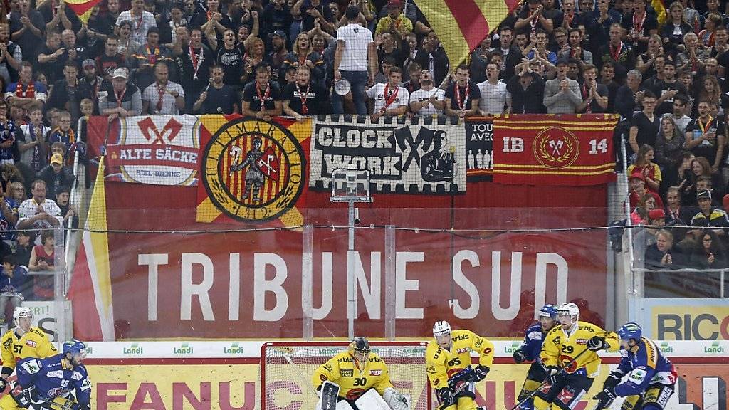 Ein Sieg gegen den Erzrivalen Bern lässt die Bieler Fans immer aufleben
