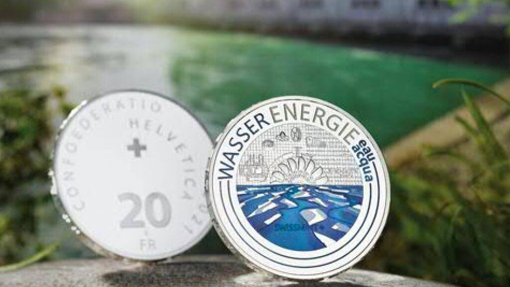 Die neue Sondermünze zum Thema Wasserenergie.