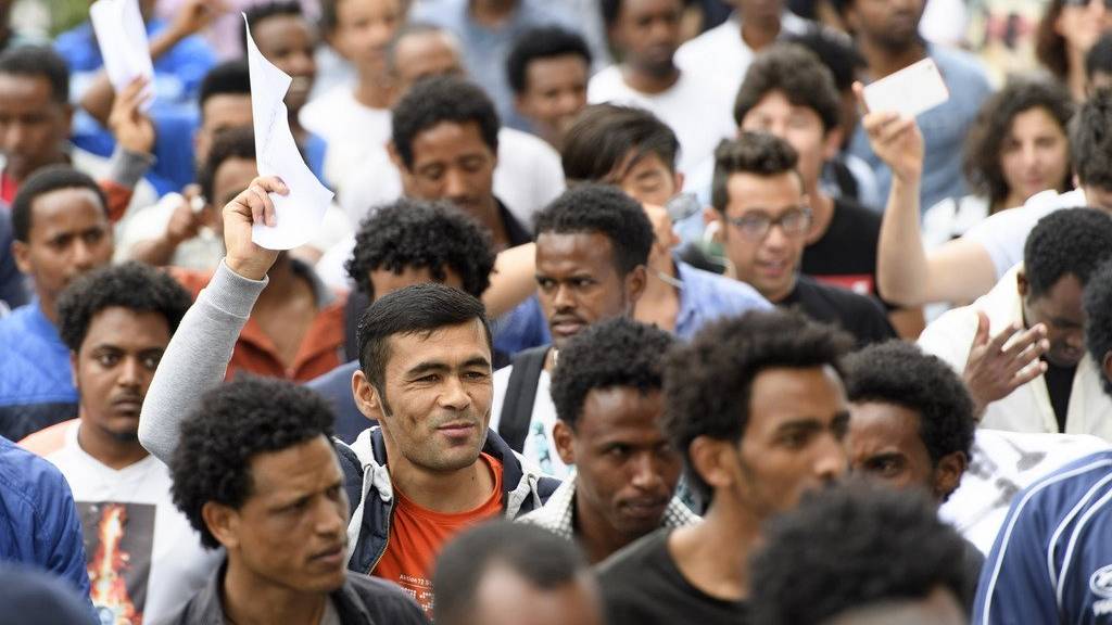 Flüchtlinge demonstrierten gegen die Schweizer Asylpolitik.