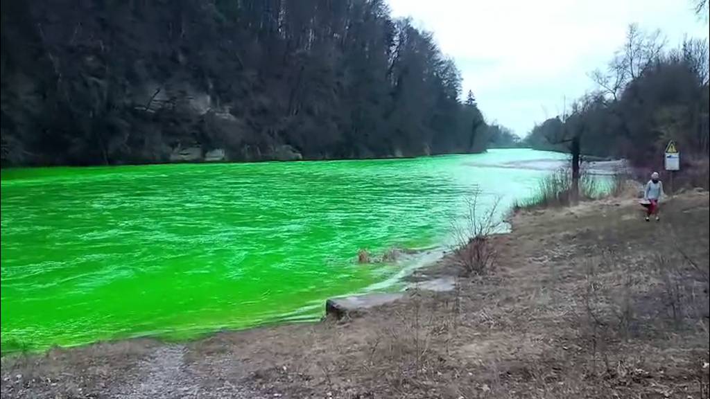 Saane leuchtet neongrün