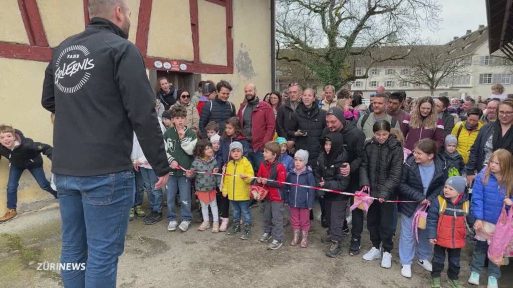 Grossansturm bei Ostereiersuche beim Kloster Fahr