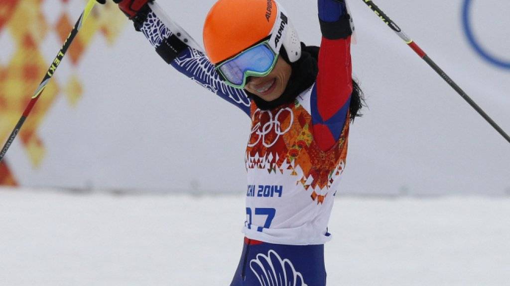 Stargeigerin auf Ski: Vanessa-Mae startete an den Olympischen Spielen in Sotschi im Riesenslalom