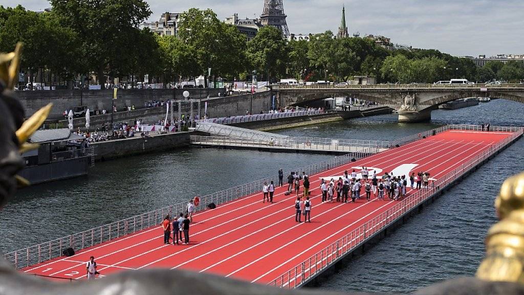 Paris wirbt mit schwimmender LeichtathletikBahn für Olympia 2024