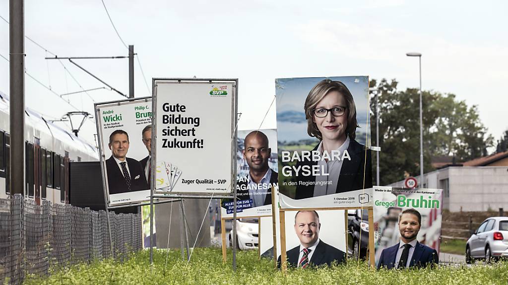 Wahlplakate in der Stadt Zug. (Archivbild)
