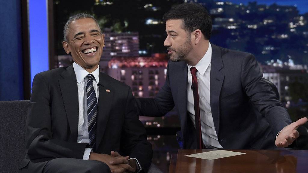 US-Präsident Obama und Talkshow-Host Jimmy Kimmel hatten ihren Spass mit den fiesen Tweets.
