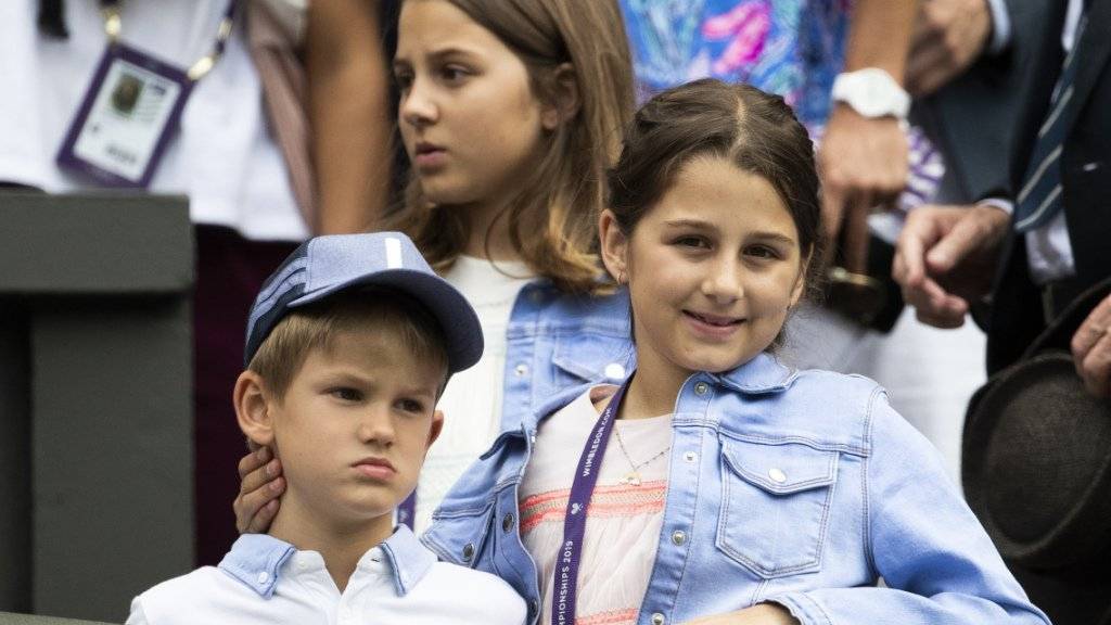 Auch die Kinder von Roger Federer wohnten der Partie ihres Vaters auf dem Centre Court bei