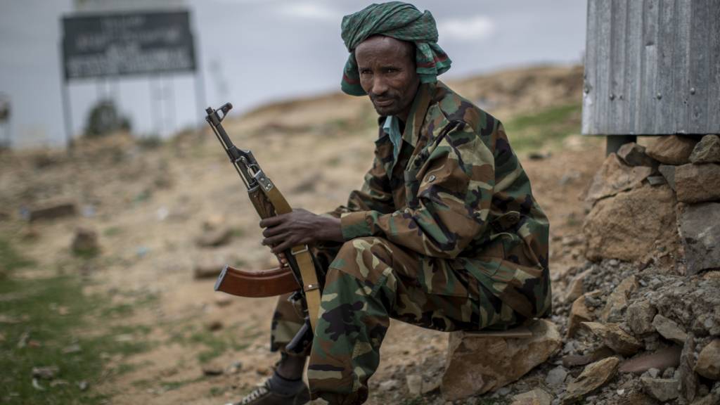 ARCHIV - Ein Kämpfer der Tigray People's Liberation Front (TPLF). Foto: Ben Curtis/AP/dpa/Archivbild