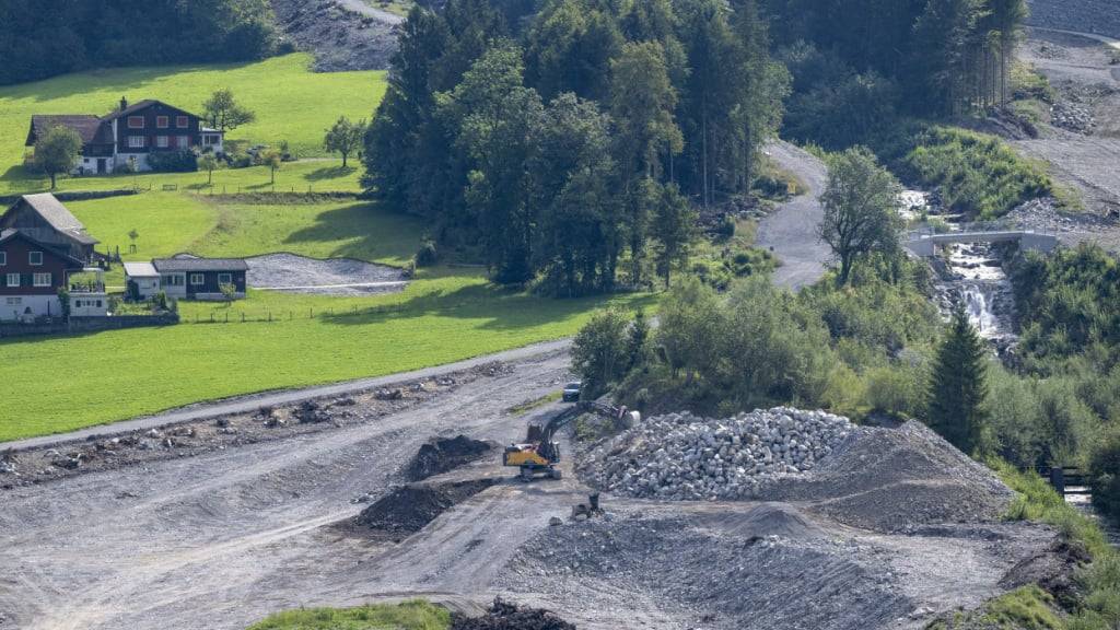 Die Arbeiten rund um das Mündungsgebiet des Buoholzbachs erstrecken sich über eine grosse Fläche. (Archivaufnahme)