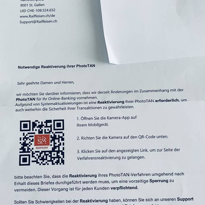 Rentner (76) warnt vor Fake-Brief von Raiffeisen