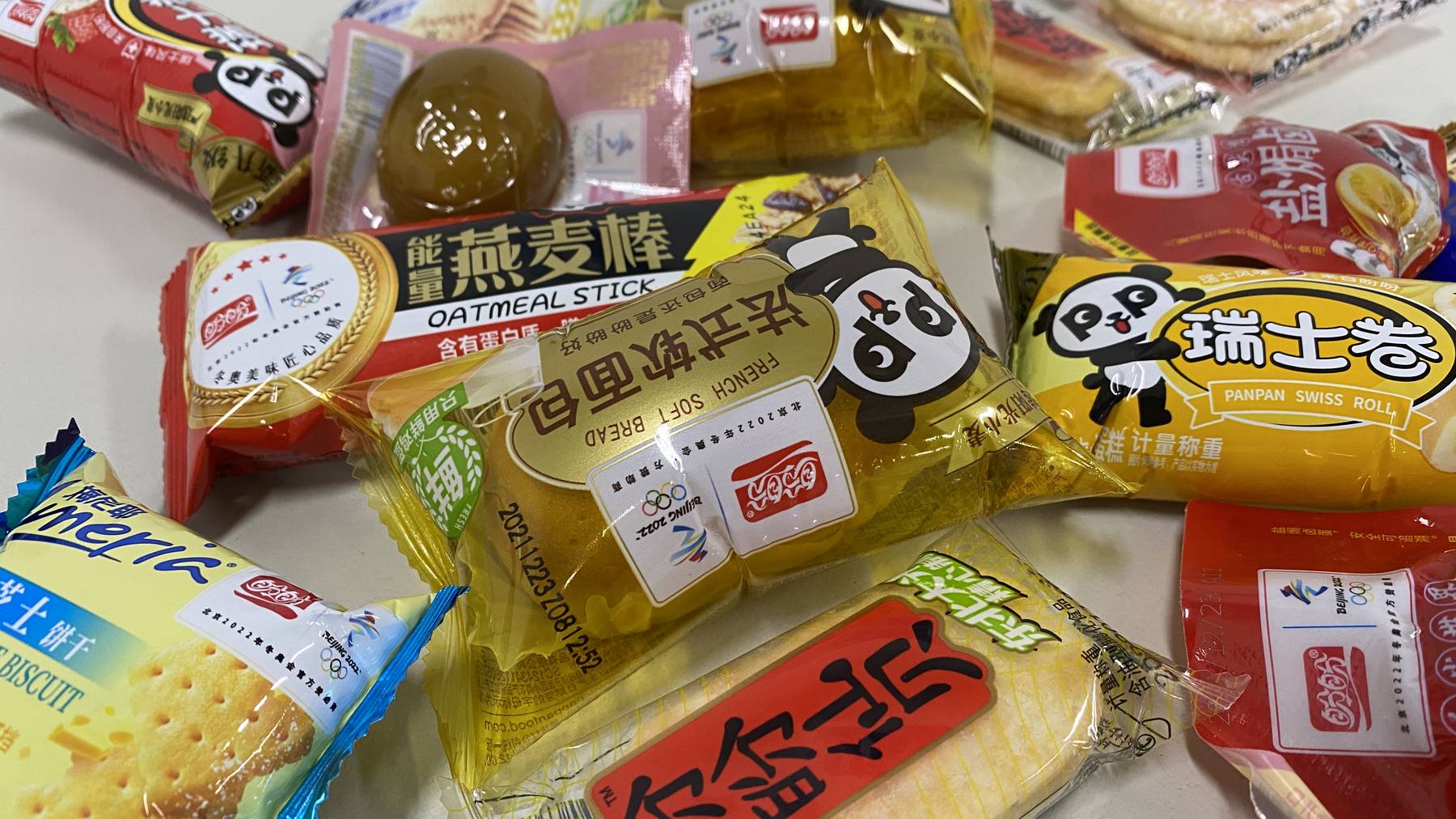 Eine kleine Auswahl der Snacks, die an den Olympischen Spielen angeboten werden.