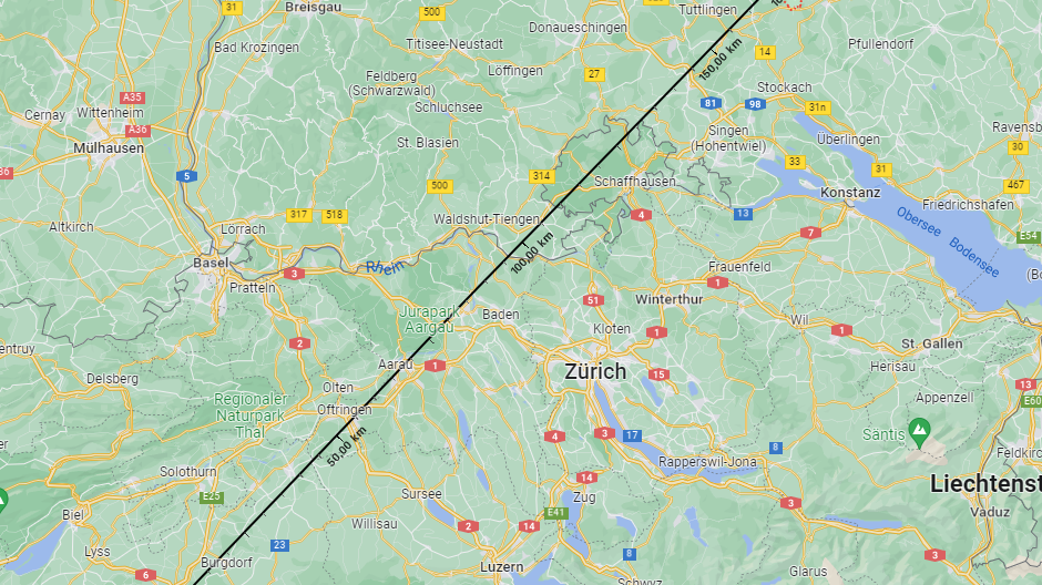 Der RADIO BERN1-Ballon legte eine Strecke von knapp 170 Kilometer zurück.