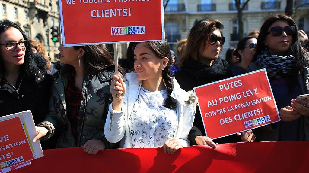 Protest gegen neues Prostituierten-Gesetz am Mittwoch in Paris.
