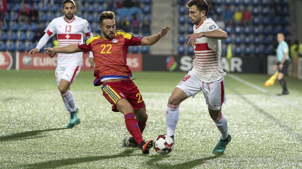 Admir Mehmedi holte für die Schweiz gegen Andorra einen Penalty heraus und erzielte das vorentscheidende 2:0.