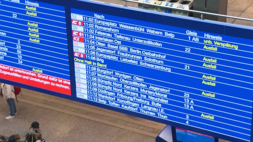 Fahrleitungsstörung sorgt für Zugschaos am Bahnhof Bern