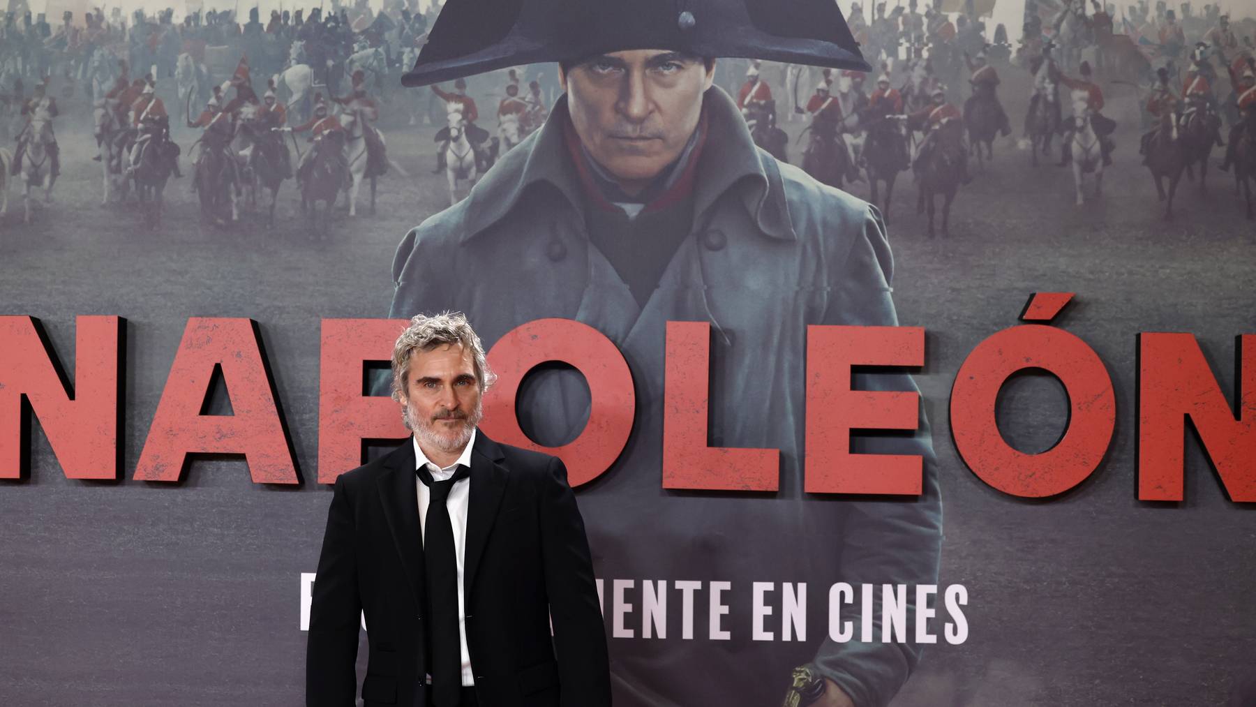 Joaquin Phoenix an der Premiere des Films Napoleon in Madrid vom 20. November.