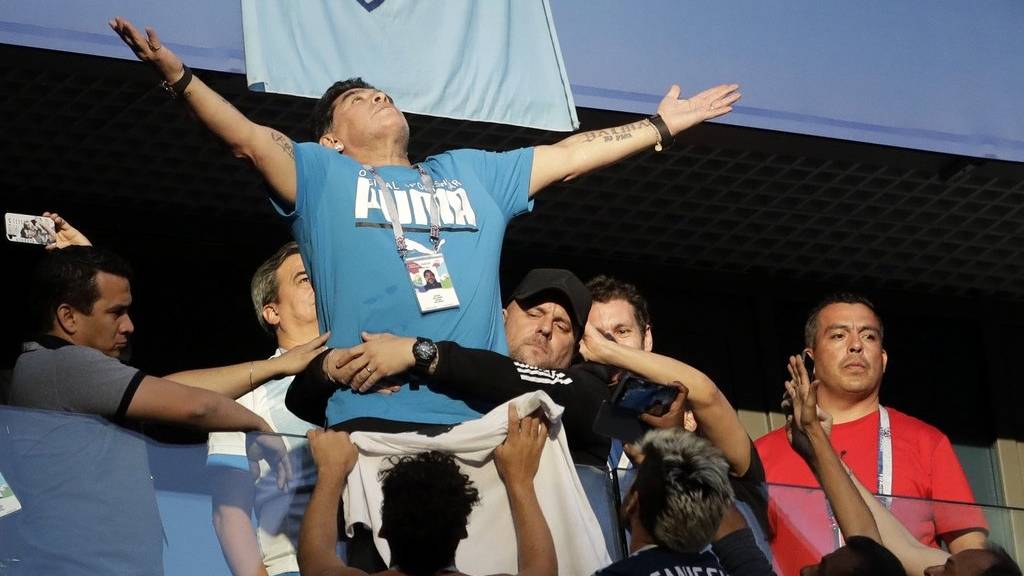 Zwischen extatischem Jubel und Zusammenbruch: Diego Maradona.