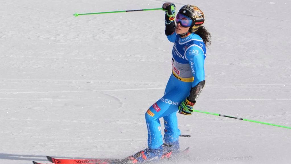 Federica Brignone - hier bei ihrem WM-Triumph im Riesenslalom im Februar in Saalbach-Hinterglemm - hofft weiter auf die Teilnahme an den Olympischen Winterspielen in ihrer Heimat