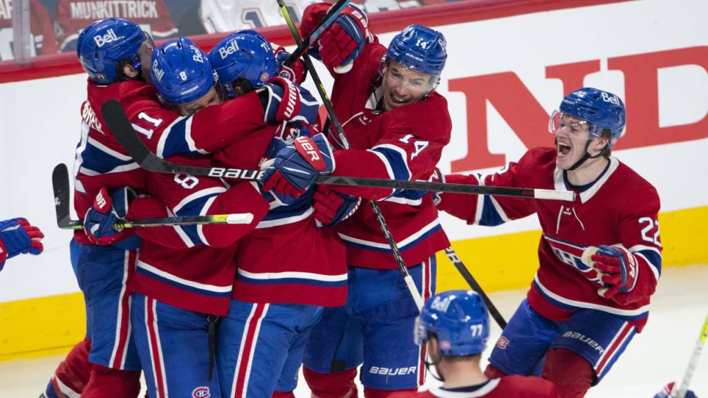 Grosser Jubel bei den Montreal Canadiens nach dem Einzug in die Playoff-Halbfinals.