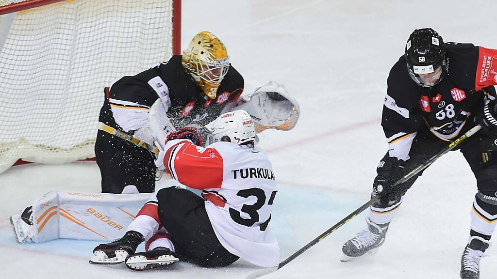 Ausgewiesener Skorer: Jerry Turkulainen mit JYP aus Jyväskylä  in einem Champions-League-Duell gegen Lugano. (Archivbild)