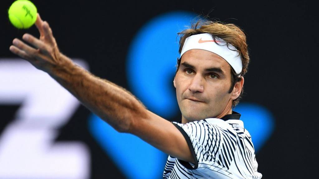 Roger Federer spielt in Melbourne auf.