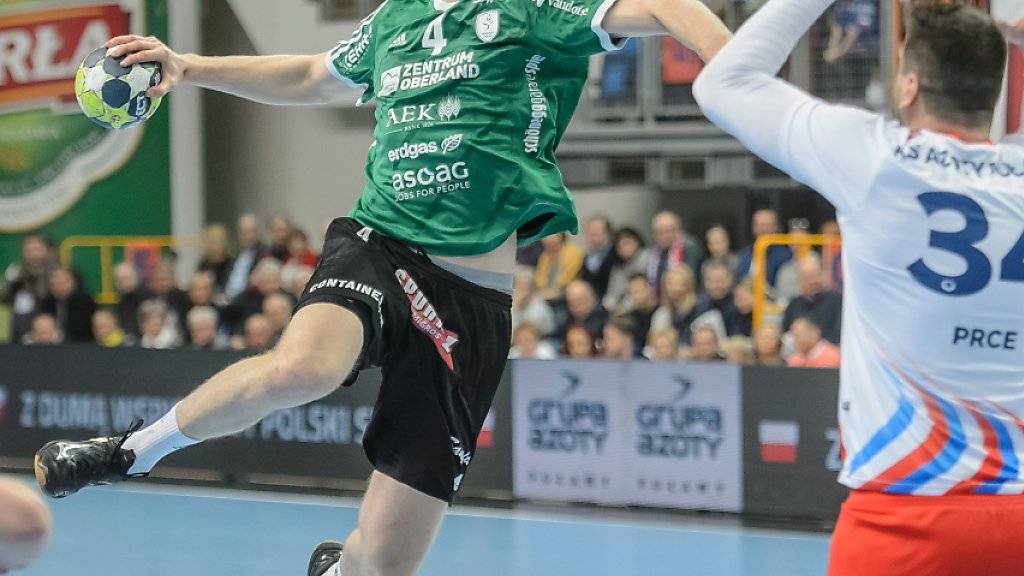 Lenny Rubin und Wacker Thun kamen im EHF-Cup zum ersten Sieg