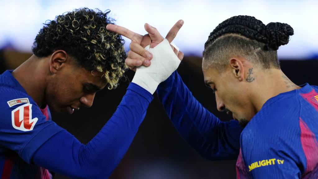 Auf Lamine Yamal (links) und Raphinha ist beim FC Barcelona Verlass