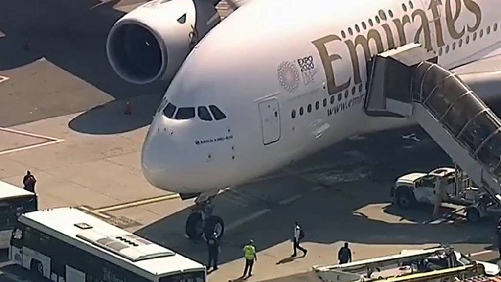 Kein Ausreisen: Wegen Grippe-Verdachts mehrerer Passagiere steht ein Flugzeug der Emirates in New York unter Quarantäne. (Archivbild)