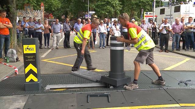 Mobile Anti-Terror-Poller an Oltner Chilbi ersetzen die bekannten Betonblöcke