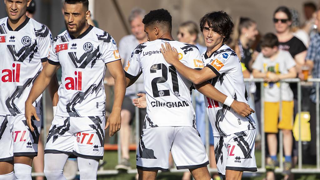 Die Spieler des FC Lugano wollen auch am Donnerstagabend Tore bejubeln