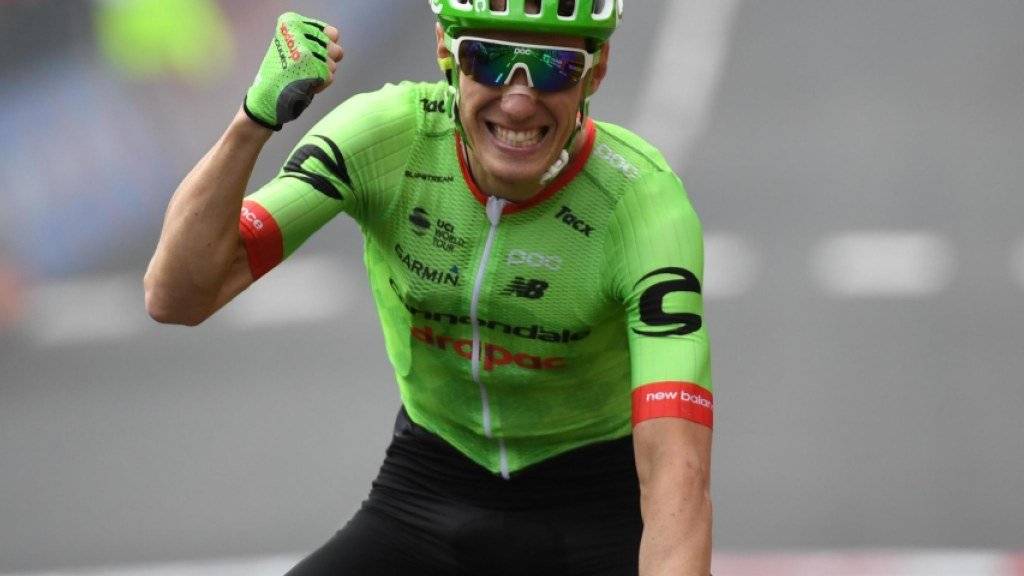 Jubel über den ersten Etappensieg am Giro: Pierre Rolland