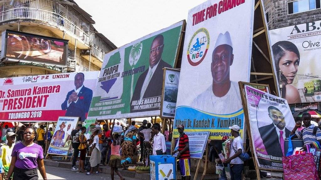 Wahlwerbung in den Strassen von Freetown, der Hauptstadt von Sierra Leone. (Archiv)