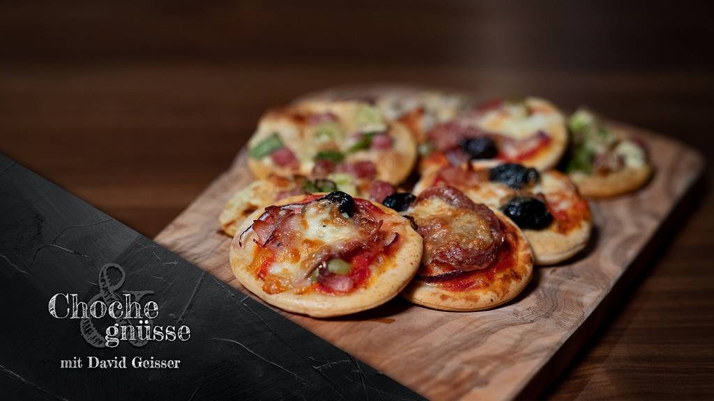 Choche & gnüsse mit David Geisser, Mini-Pizzas