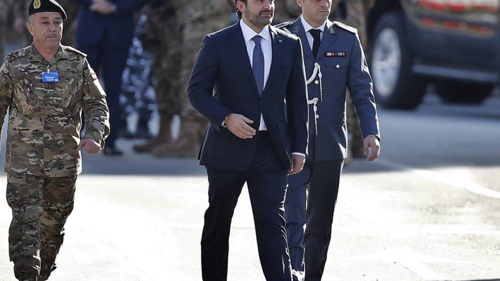 Saad Hariri am Mittwoch in Beirut beim Eintreffen zum Besuch einer Militärparade.