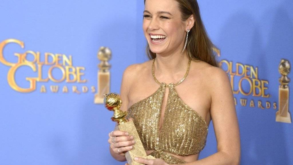 Als hätte sie's geahnt: Golden-Globe-Gewinnerin Brie Larson ganz in Gold.