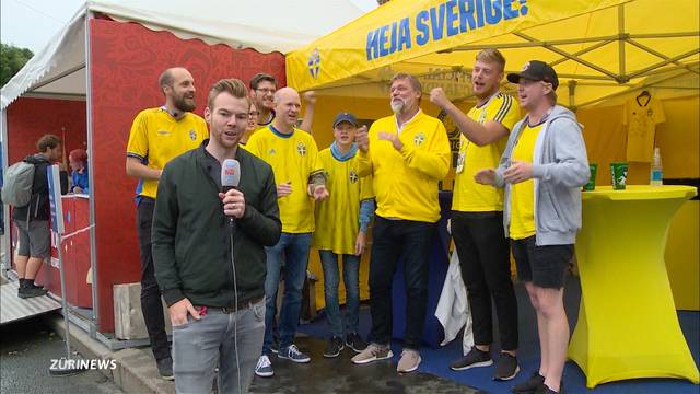 WM-Achtelfinale: Schweden-Fans in Überzahl