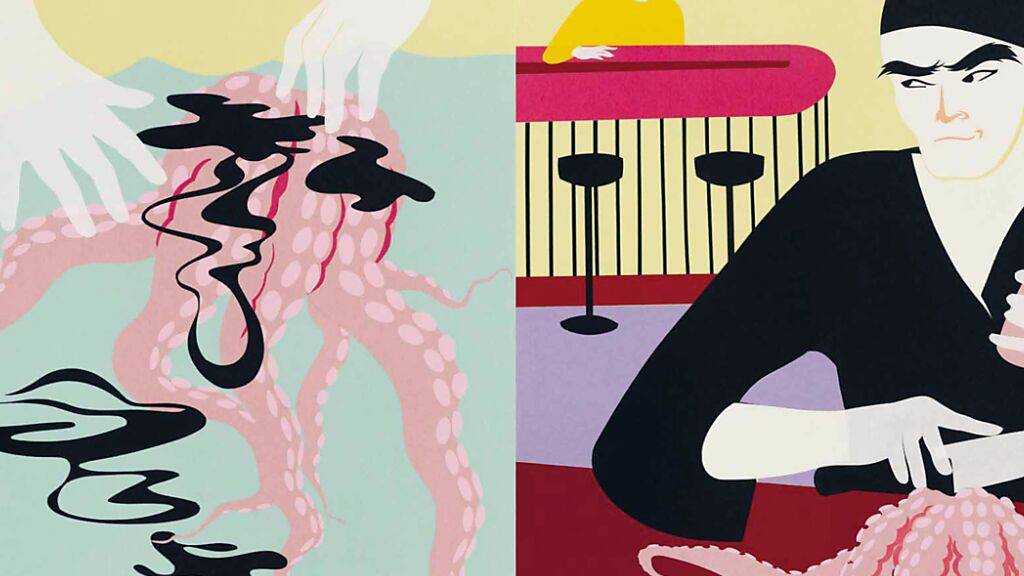 Ihre Graphic Novel «Tinte» gestaltet die freie Illustratorin und Comiczeichnerin Anna Sommer mit farbigen Papierschnitzeln. Auf Worte verzichtet sie in ihrer Geschichte um eine Frauengestalt, die dem buddhistischen Mönch und Glücksbringer Daruma nachempfunden ist.