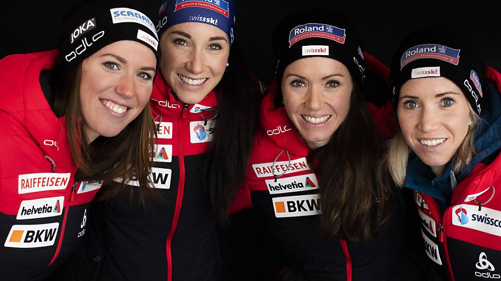 Eine verschworene Einheit: Die Schweizer Biathletinnen Lena Häcki, Aita, Selina und Elisa Gasparin wollen in der Staffel eine weitere starke Leistung zeigen
